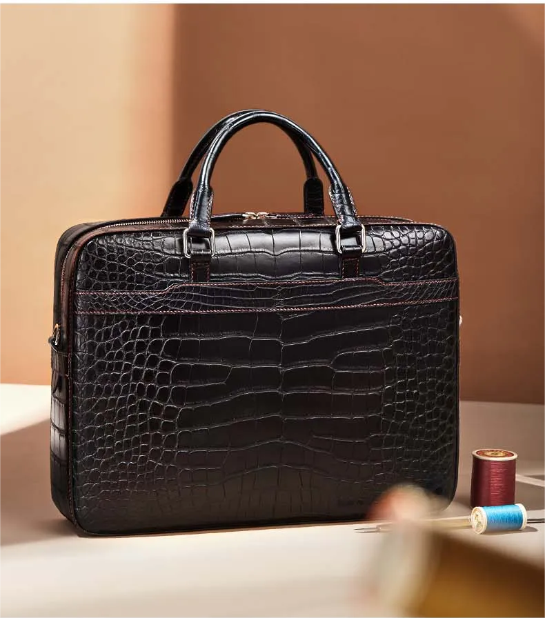 Crocodile Business Large Capacity Single Shoulder Bag
