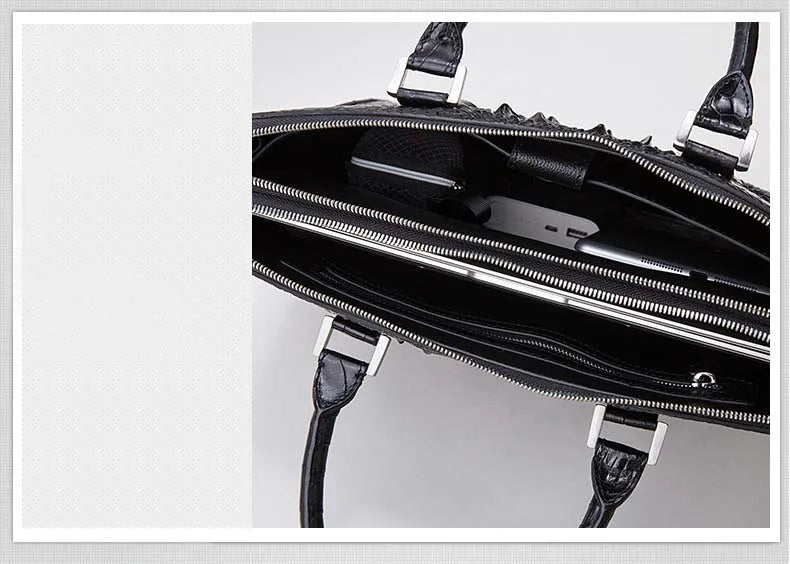 Crocodile Men Business Handbag Briefcase Laptop Bag Large Capacity
