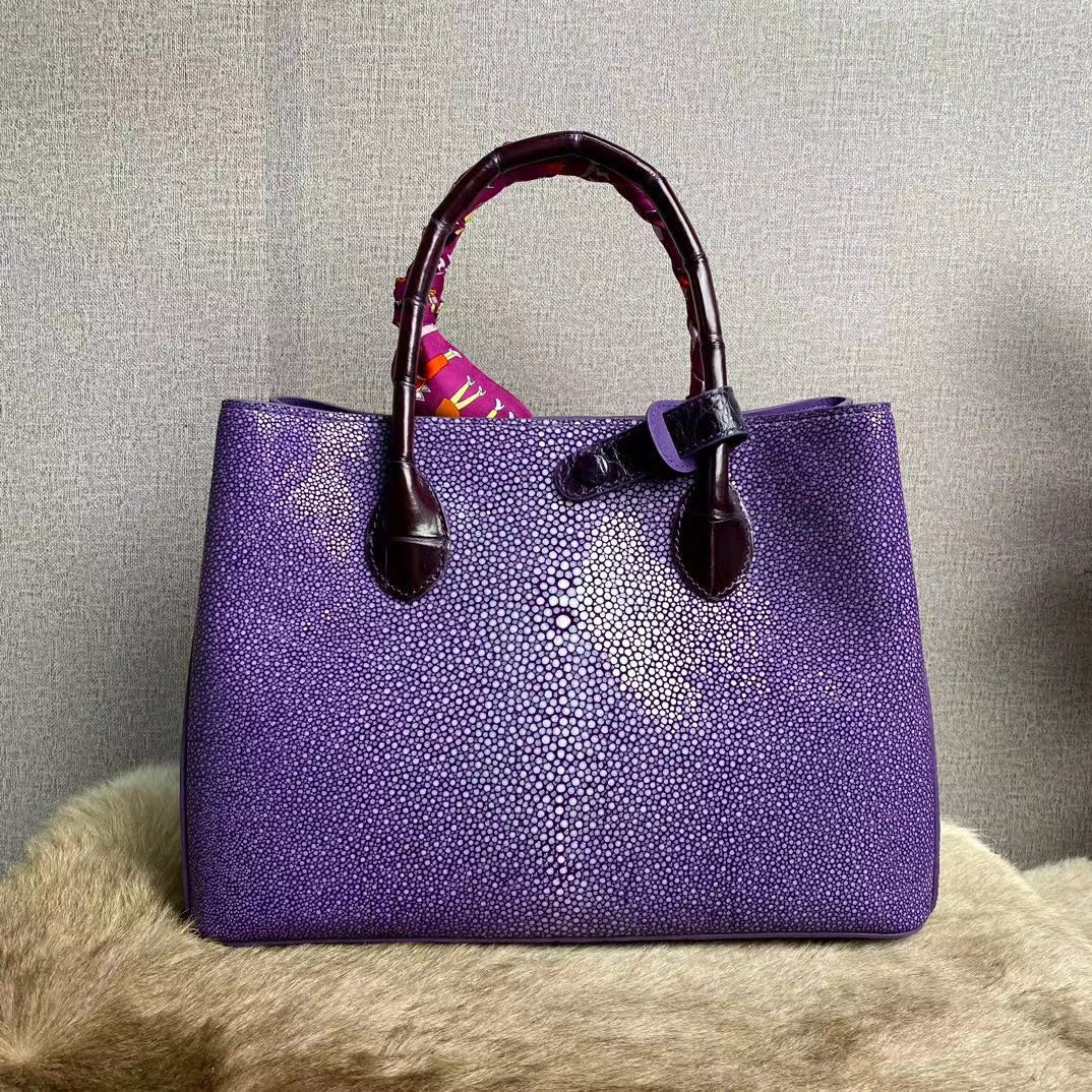 Classic Elegant Pearl Fish Large Handbag