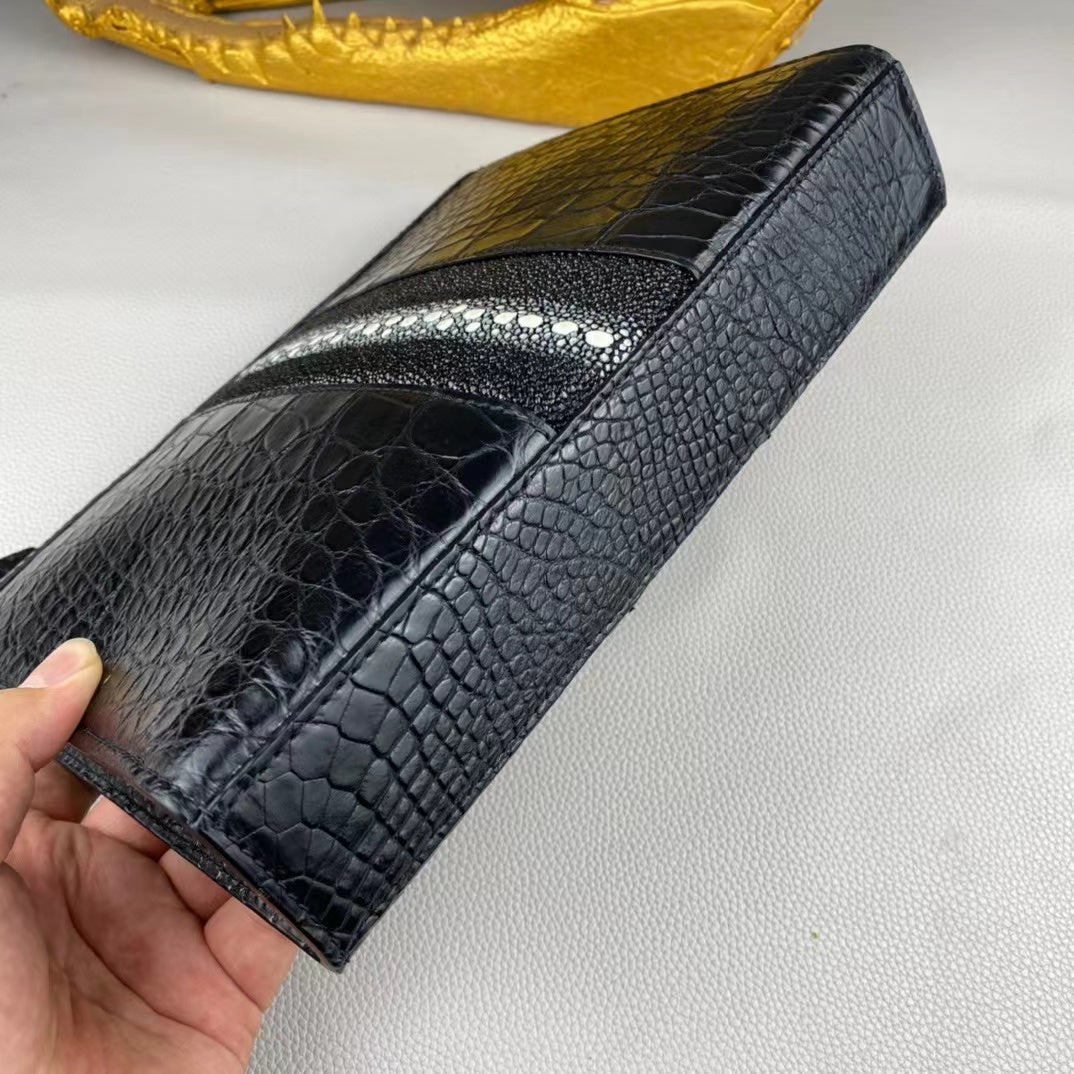 American Alligator & Pearl Fish Brief Case