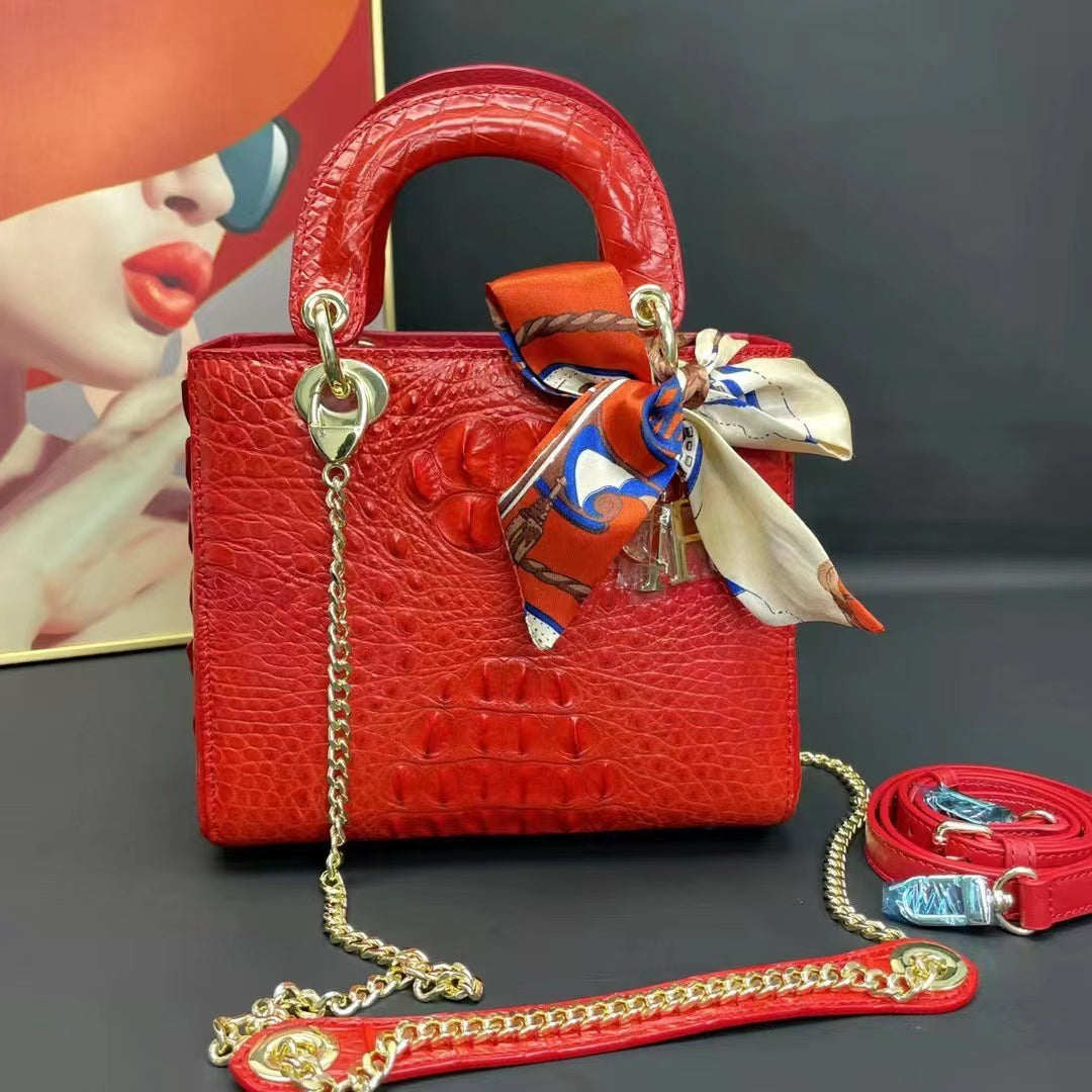 Crocodile Leather Stylish Handbag Shoulder Bag