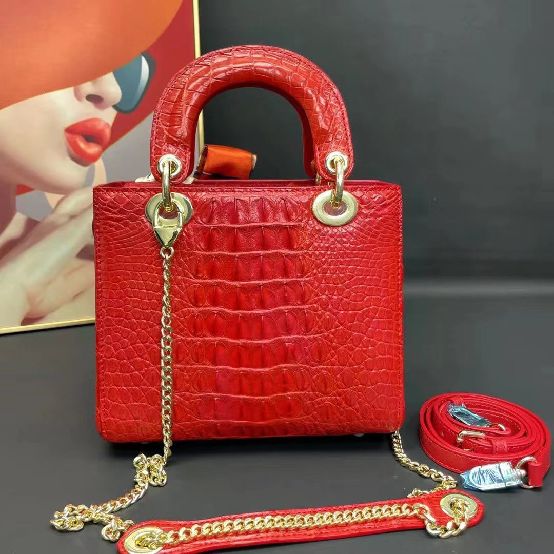 Crocodile Leather Stylish Handbag Shoulder Bag