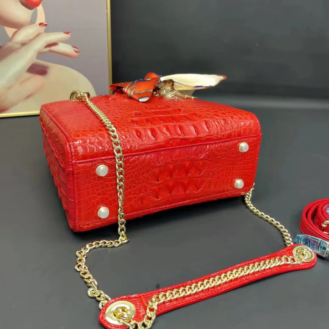 Crocodile Leather Stylish Handbag Shoulder Bag