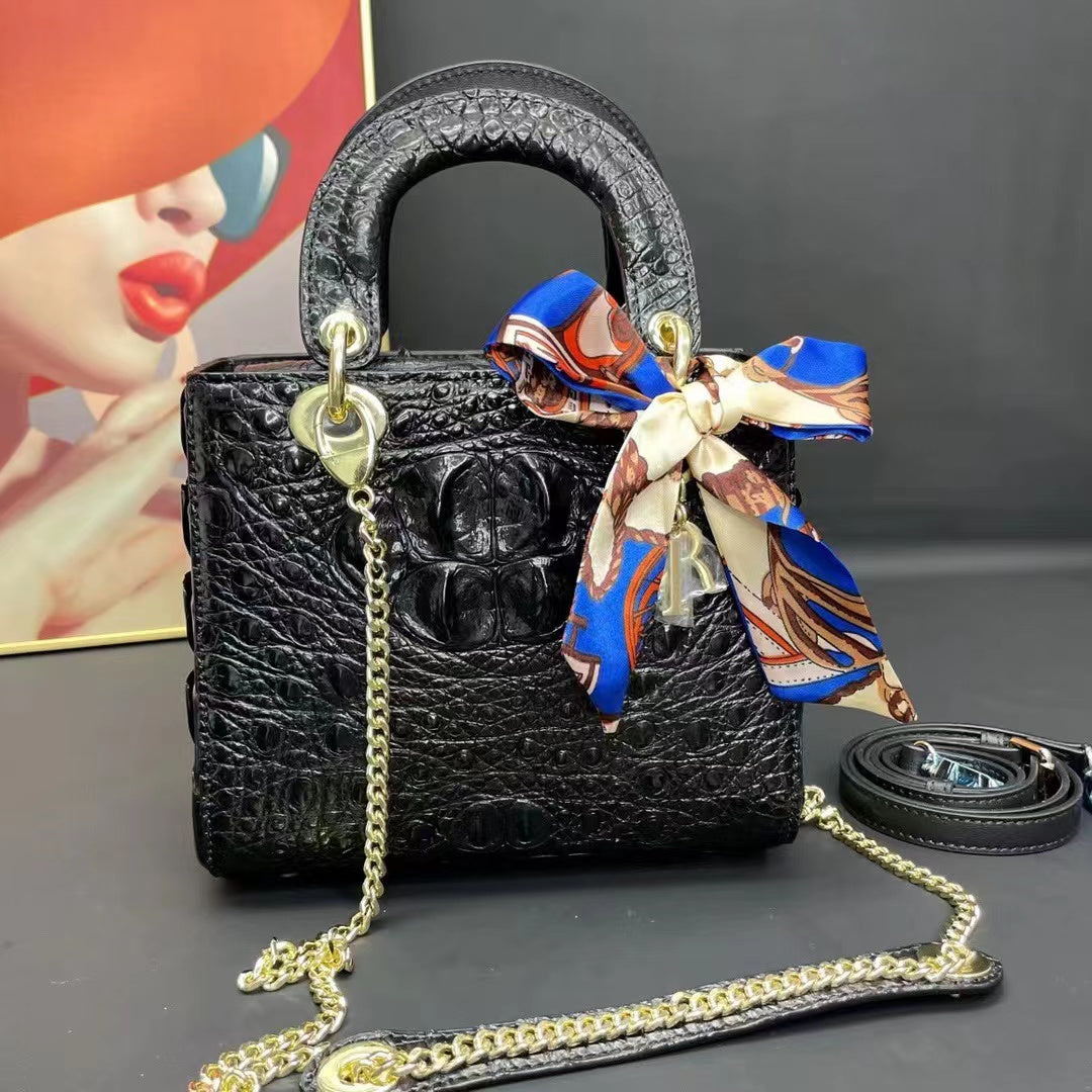 Crocodile Leather Stylish Handbag Shoulder Bag