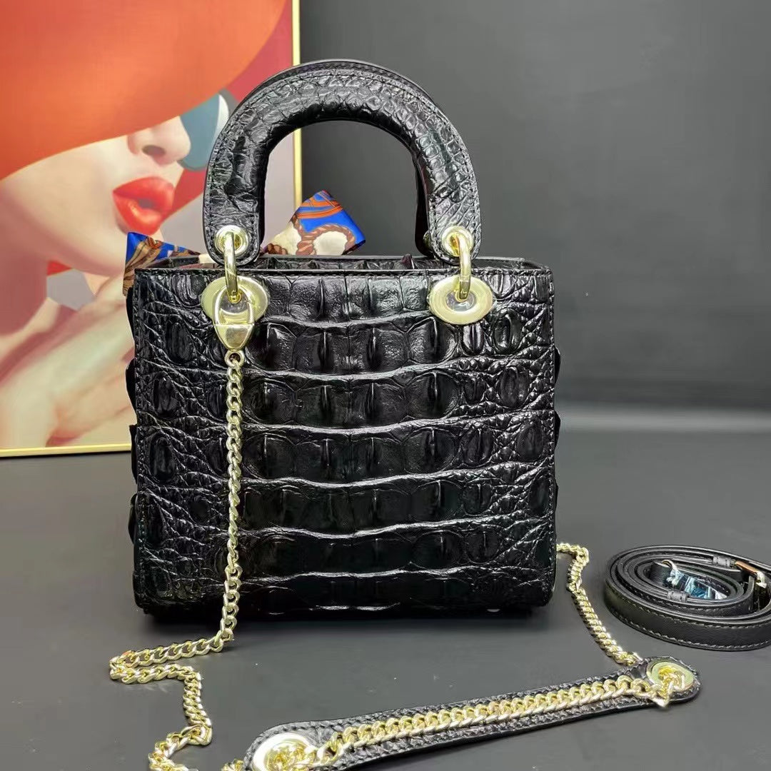 Crocodile Leather Stylish Handbag Shoulder Bag