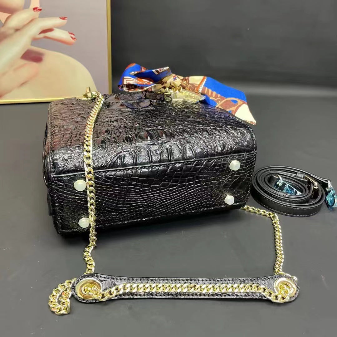 Crocodile Leather Stylish Handbag Shoulder Bag