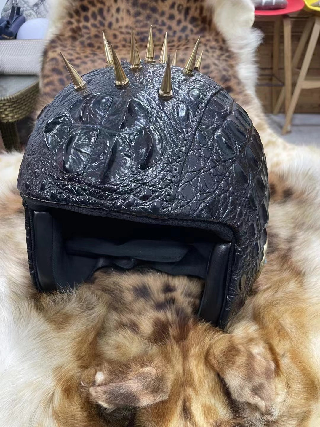 Alligator Hand Made Punk Style Cool Motorcycle Helmet
