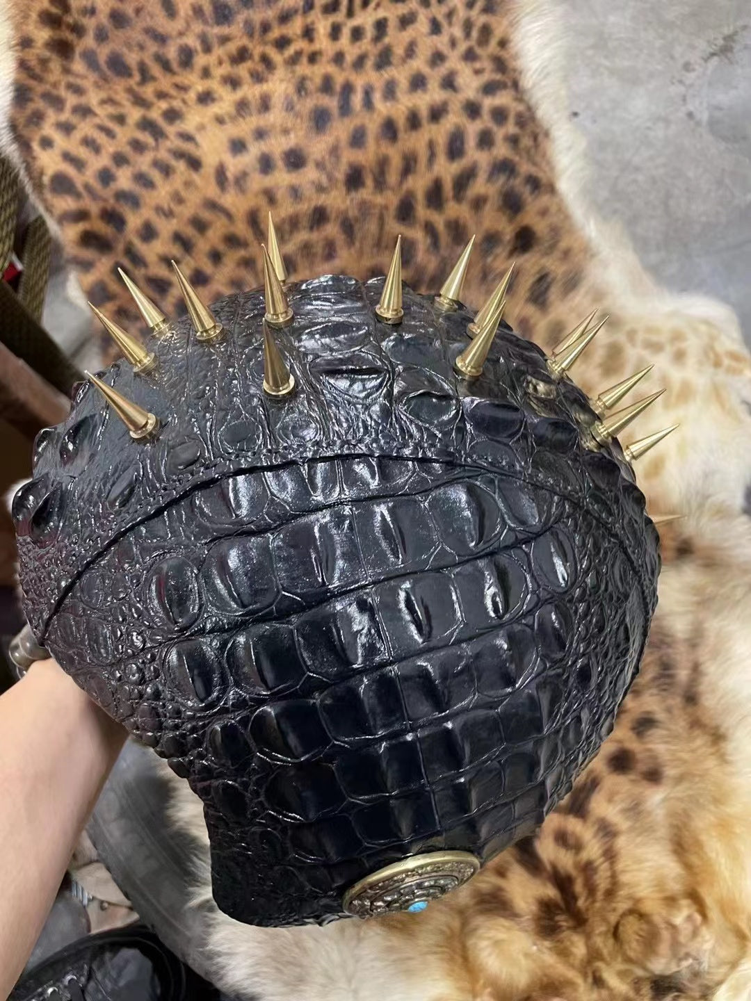 Alligator Hand Made Punk Style Cool Motorcycle Helmet