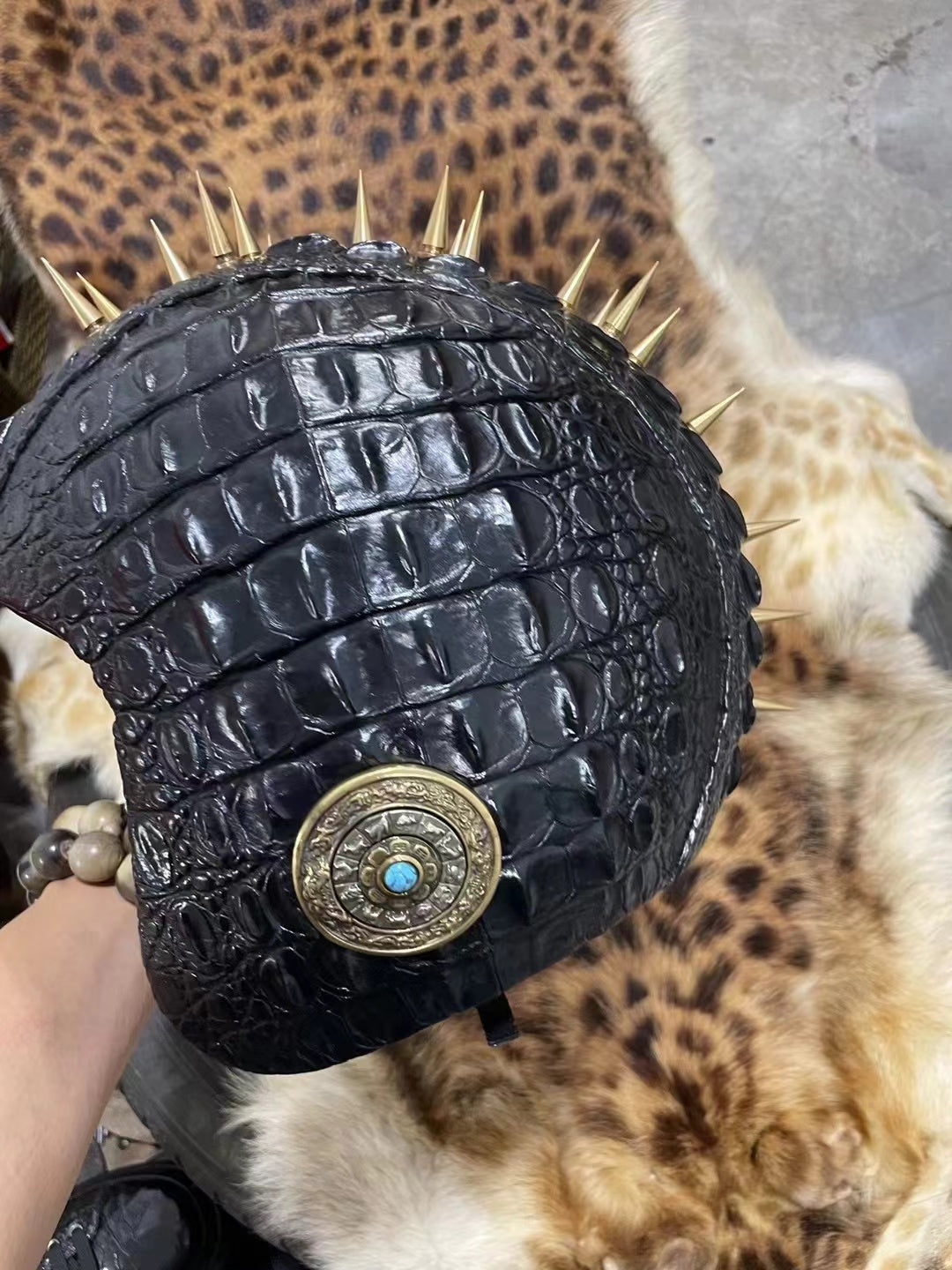 Alligator Hand Made Punk Style Cool Motorcycle Helmet