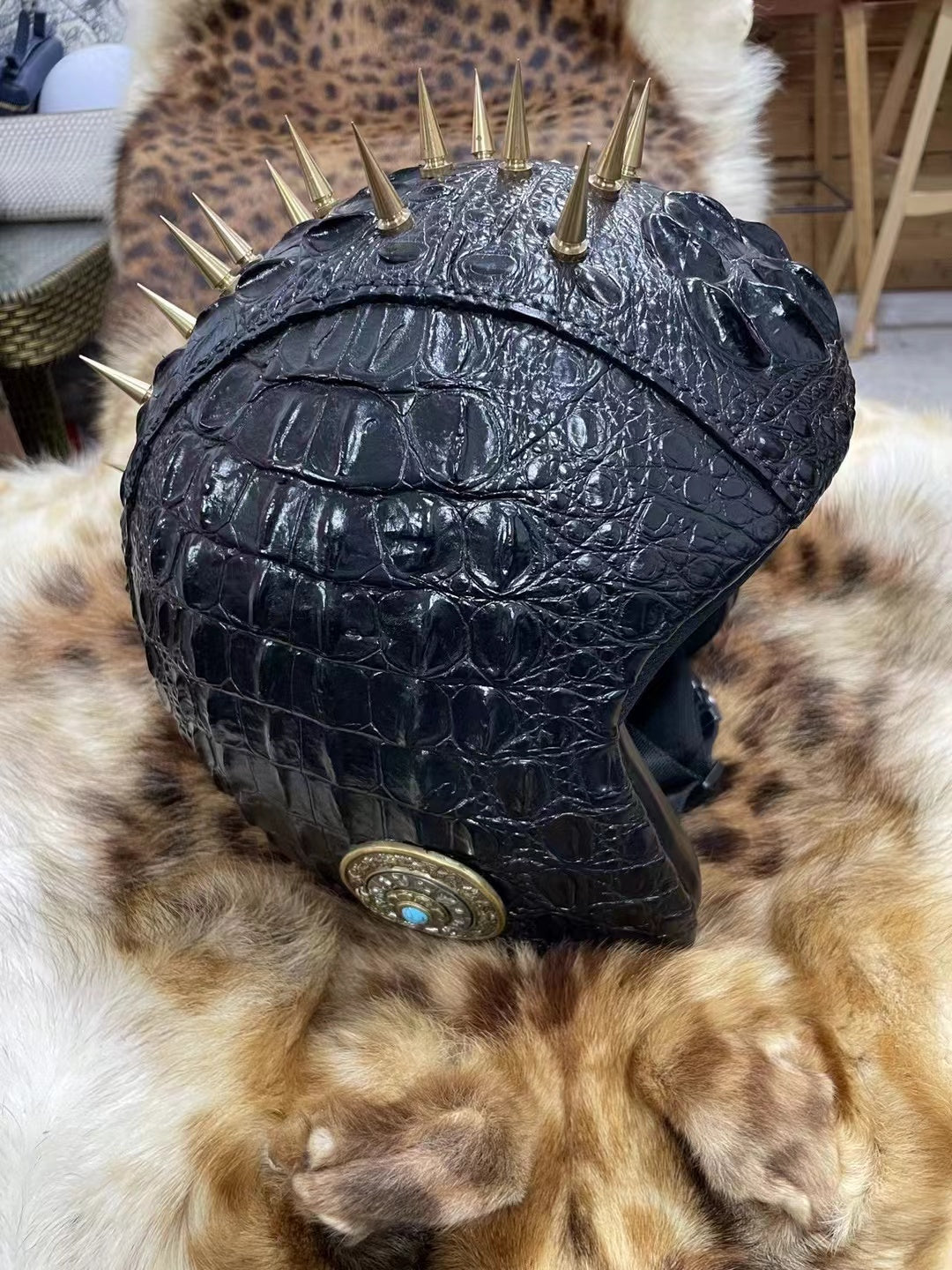 Alligator Hand Made Punk Style Cool Motorcycle Helmet