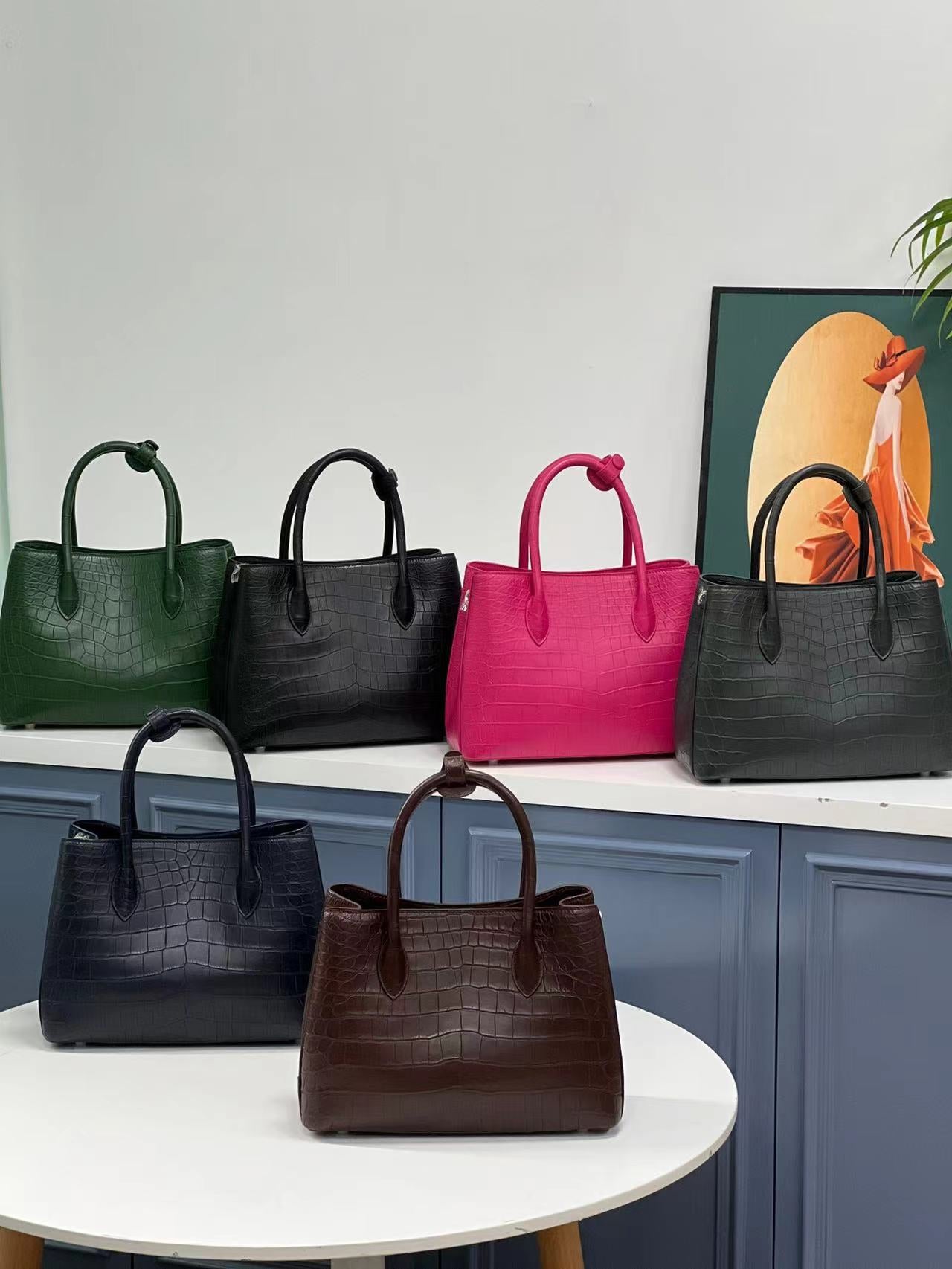 Nile Alligator Belly Elegant Luxury Handbag