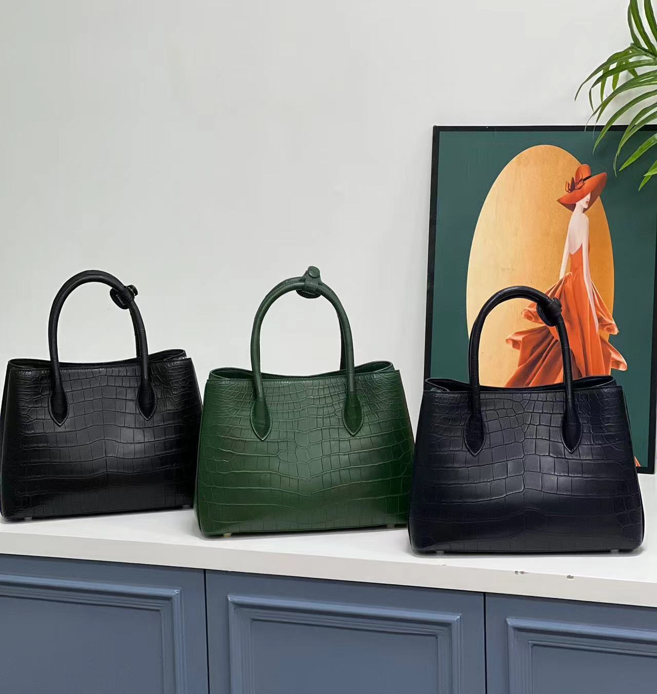 Nile Alligator Belly Elegant Luxury Handbag