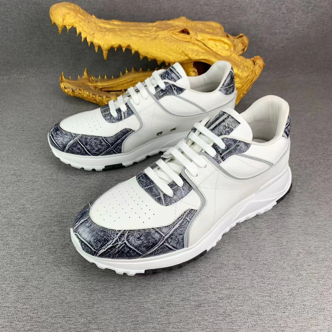 Nile Alligator & Imported Cow Skin Classic Two Tones Shoes