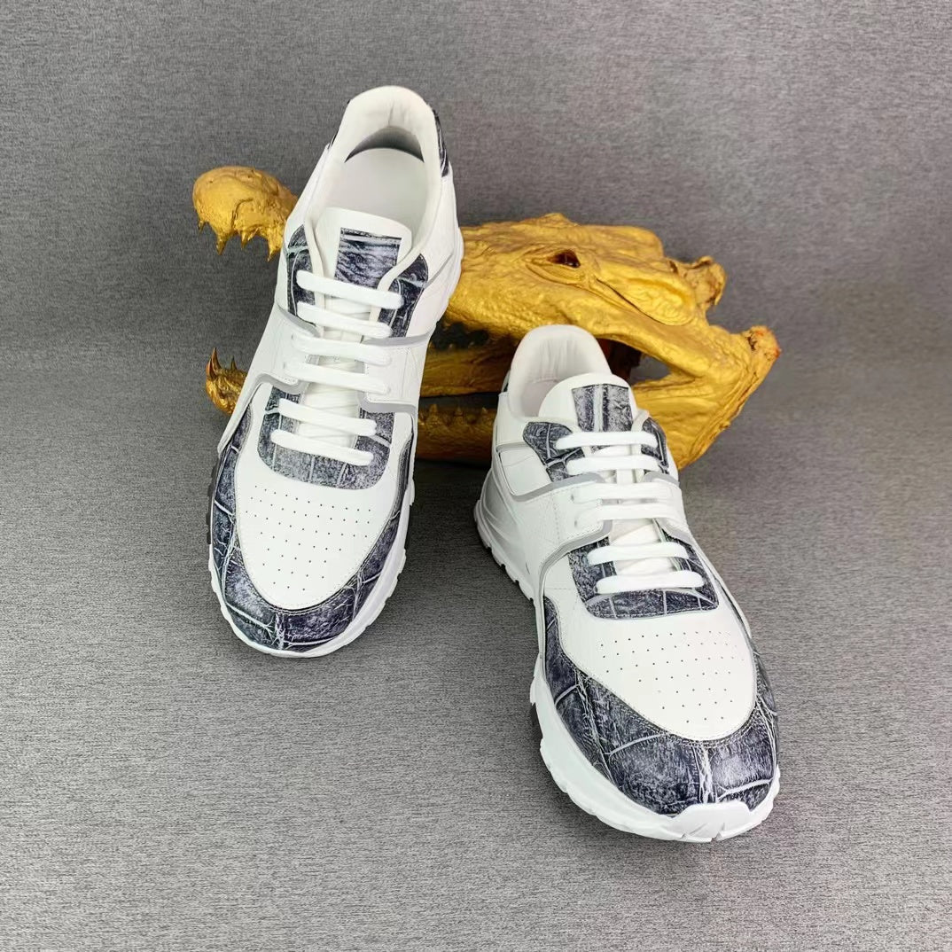 Nile Alligator & Imported Cow Skin Classic Two Tones Shoes