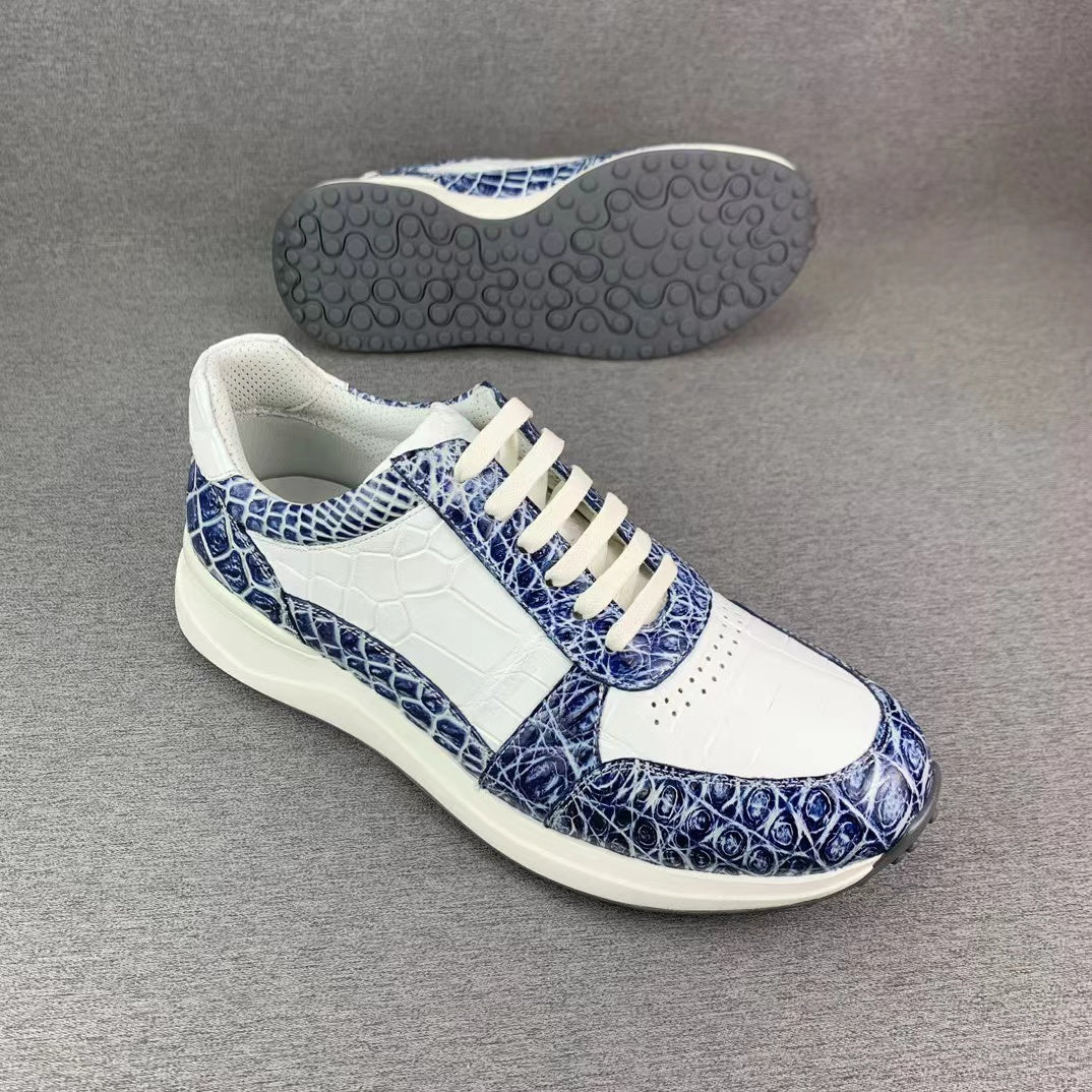 Alligator Belly Hand Brushing Stylish Classic Two Tones Shoes