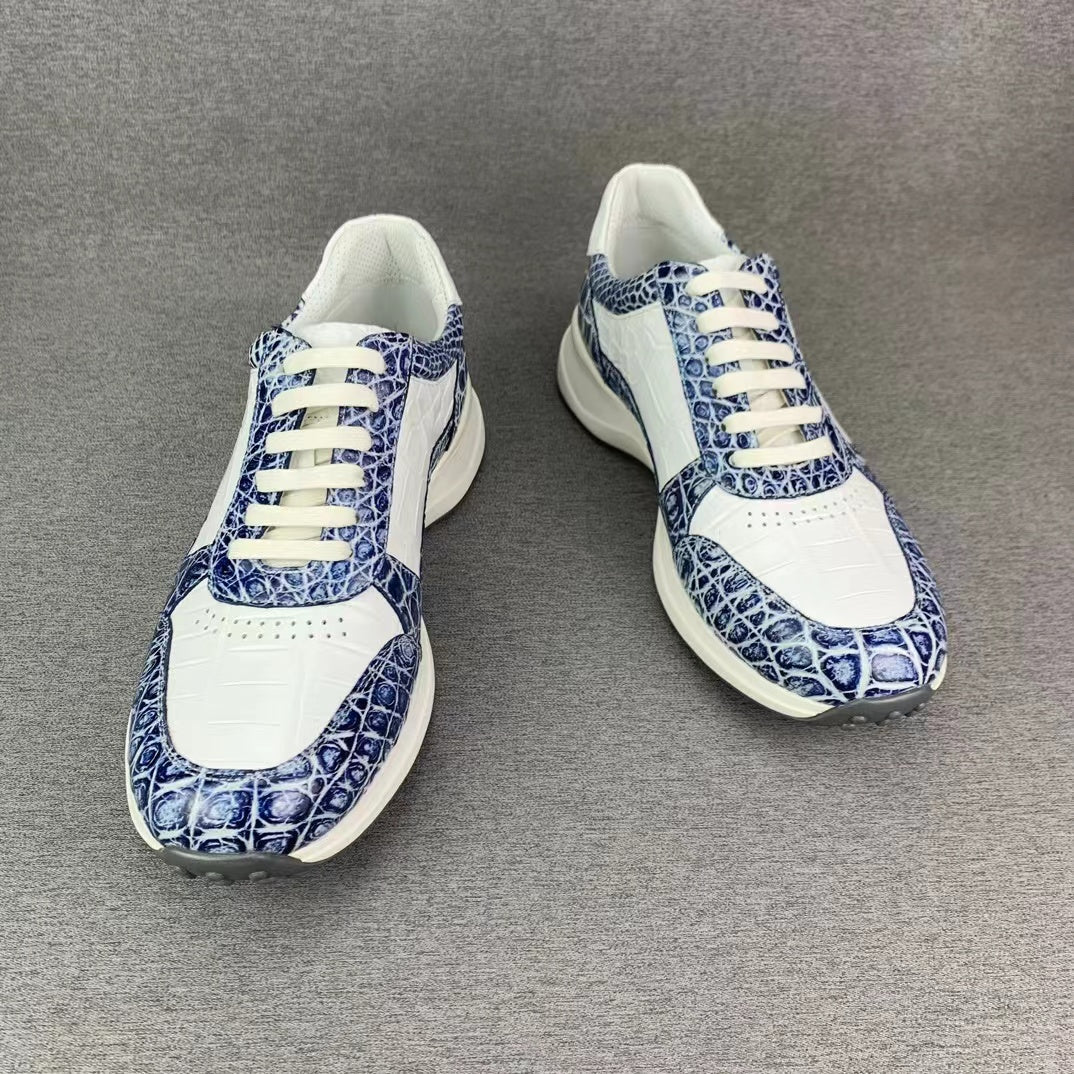 Alligator Belly Hand Brushing Stylish Classic Two Tones Shoes