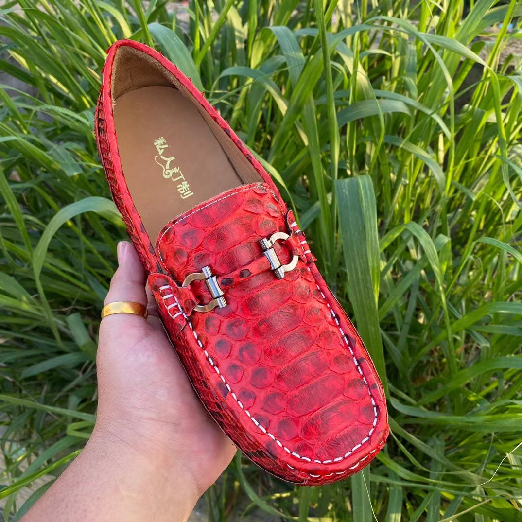 Python Leather Stylish Classic Tassel Loafer