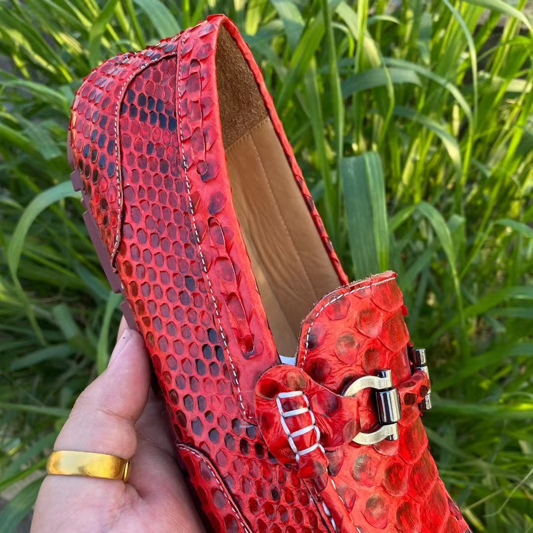Python Leather Stylish Classic Tassel Loafer