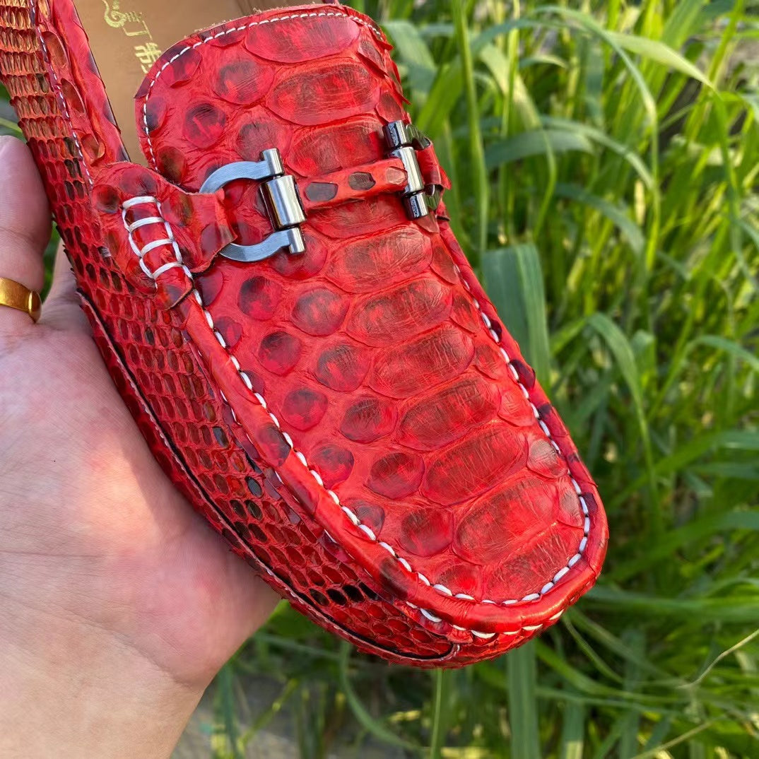 Python Leather Stylish Classic Tassel Loafer