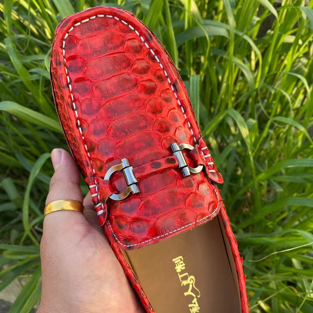 Python Leather Stylish Classic Tassel Loafer
