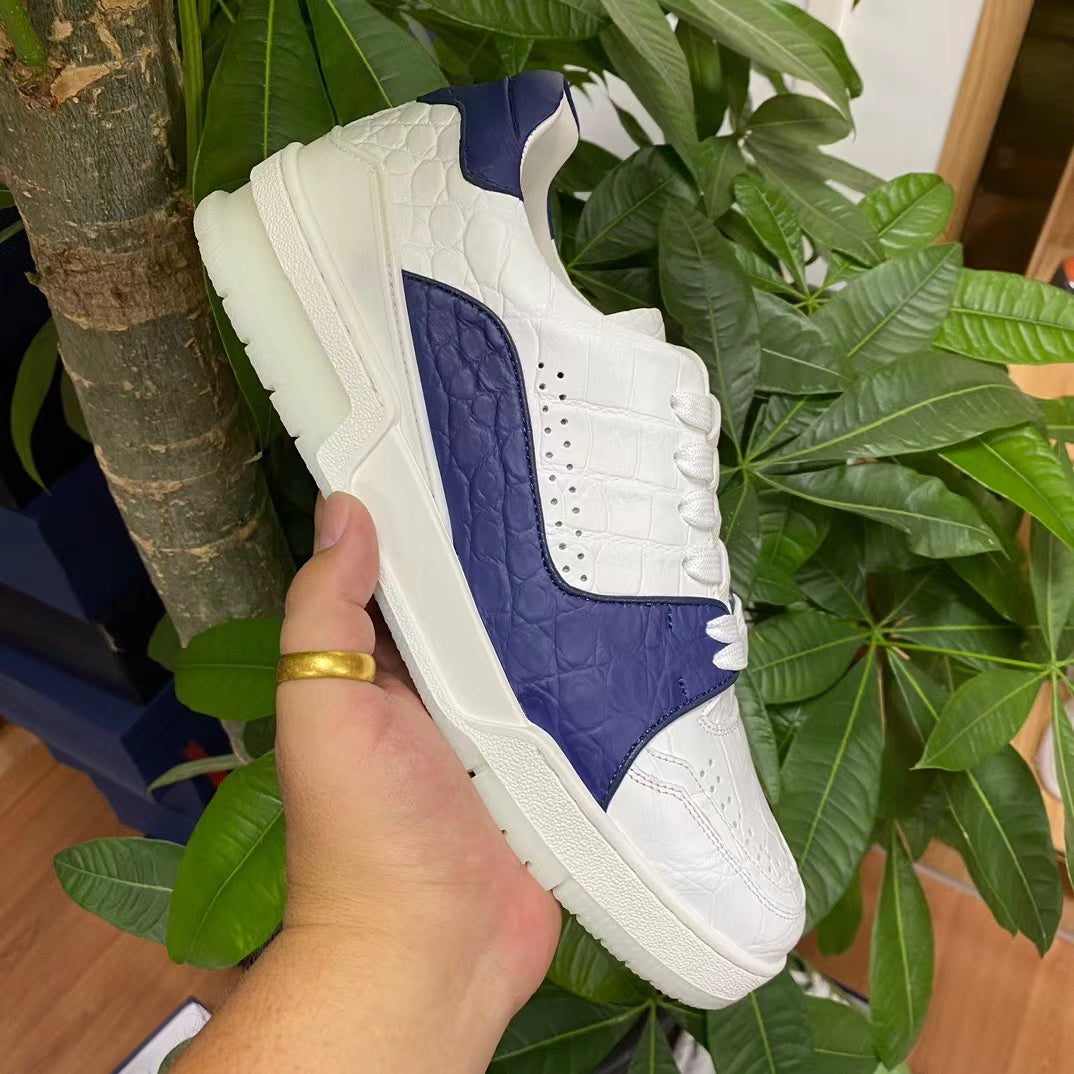 Alligator Belly Stylish Classic Two Tone Sneakers