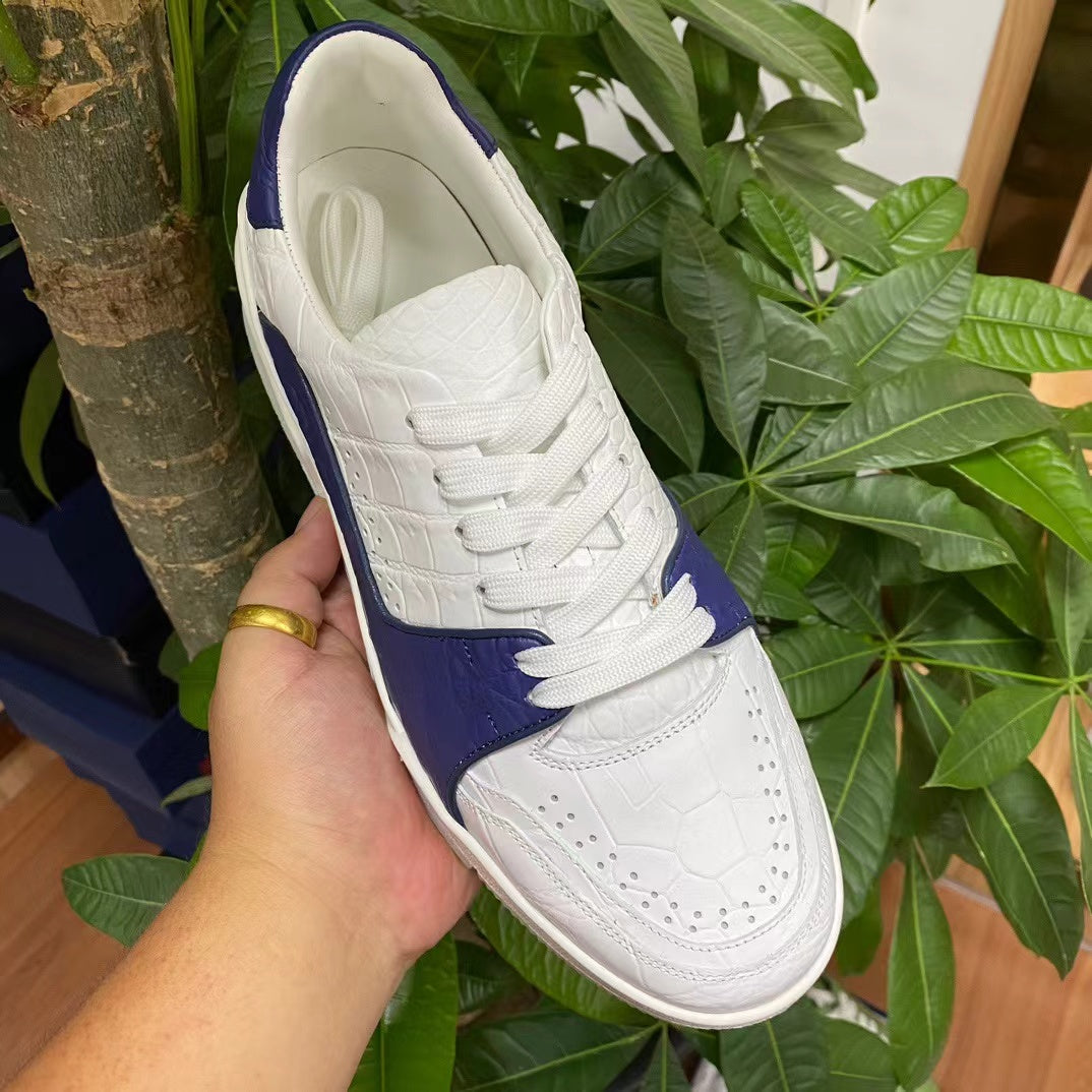Alligator Belly Stylish Classic Two Tone Sneakers