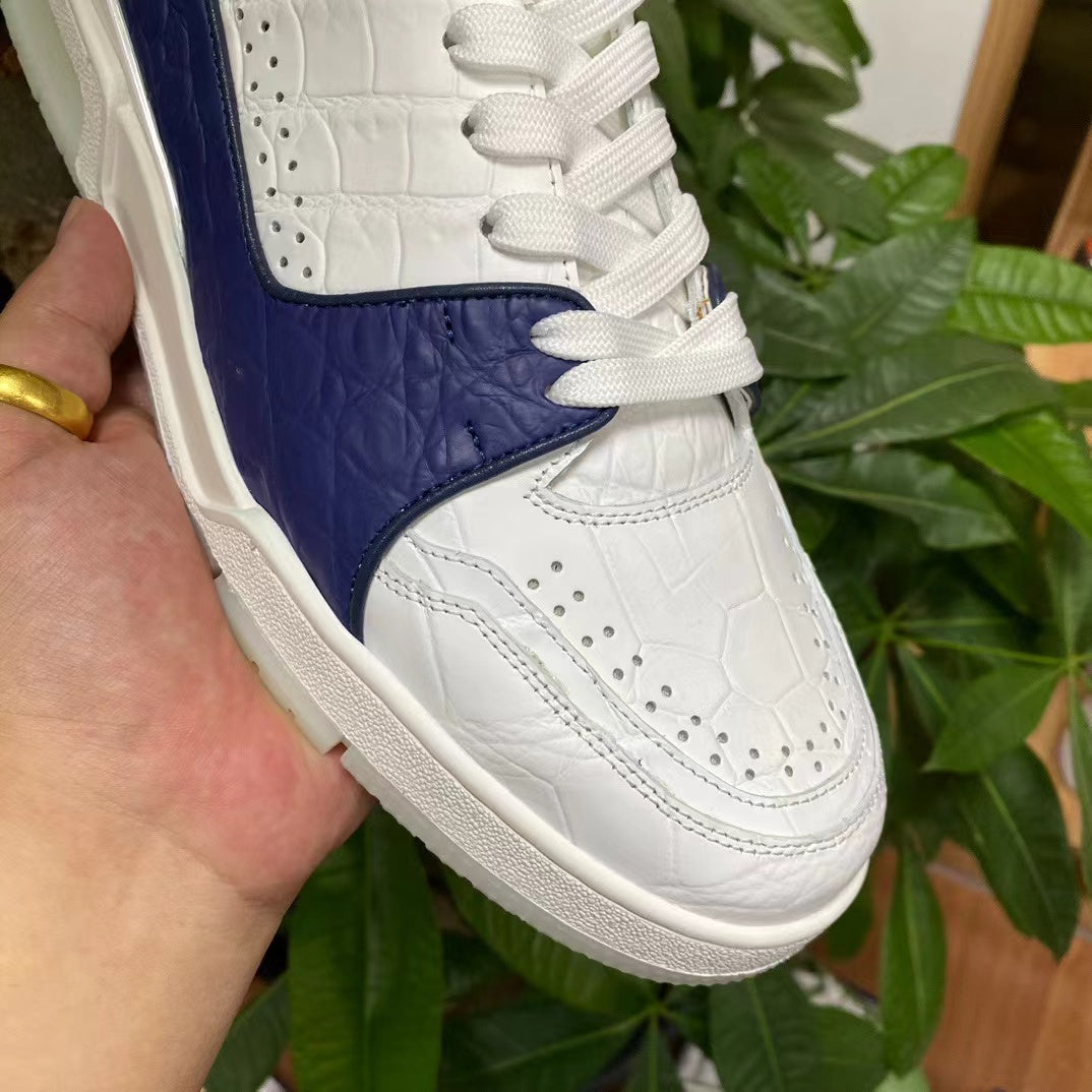 Alligator Belly Stylish Classic Two Tone Sneakers