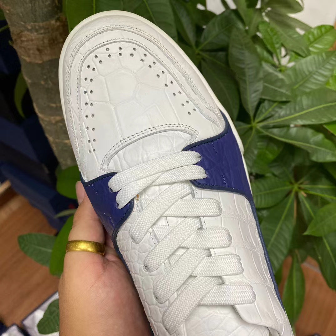 Alligator Belly Stylish Classic Two Tone Sneakers
