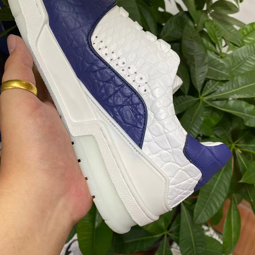 Alligator Belly Stylish Classic Two Tone Sneakers