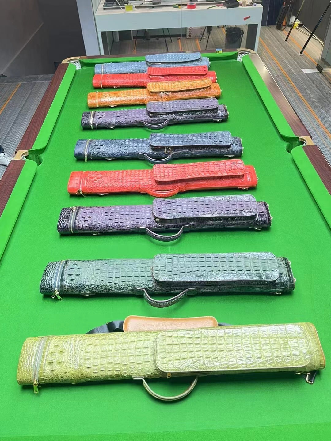 Alligator Leather Pool Stick Bag
