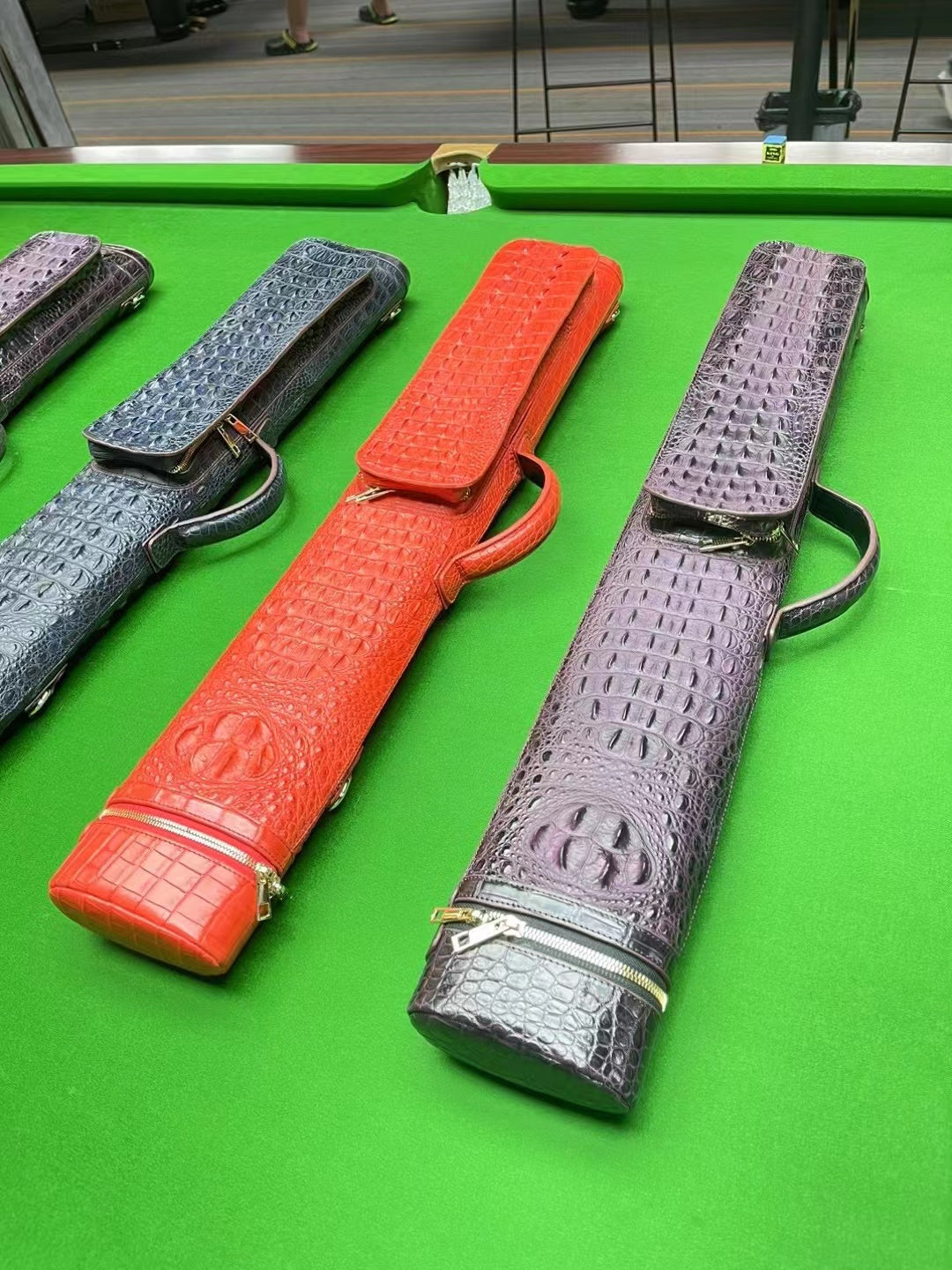 Alligator Leather Pool Stick Bag
