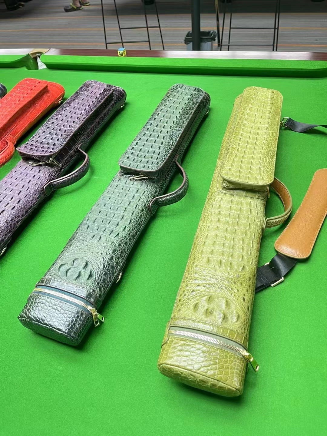 Alligator Leather Pool Stick Bag
