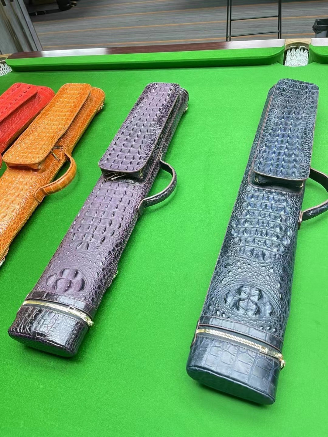 Alligator Leather Pool Stick Bag
