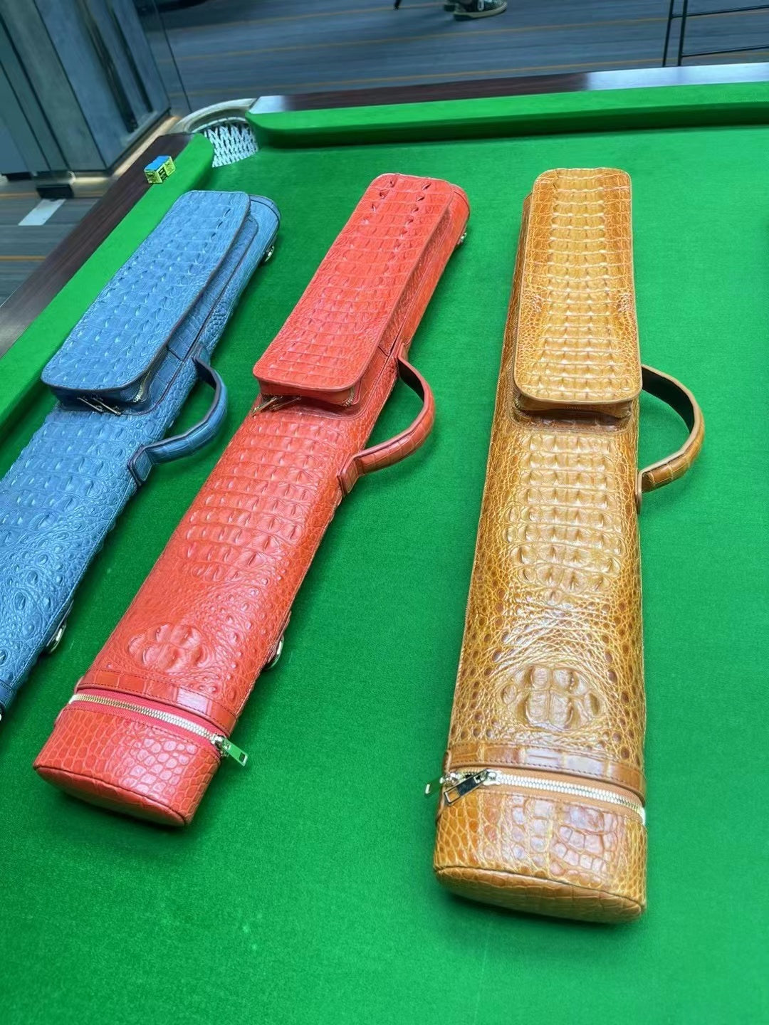 Alligator Leather Pool Stick Bag