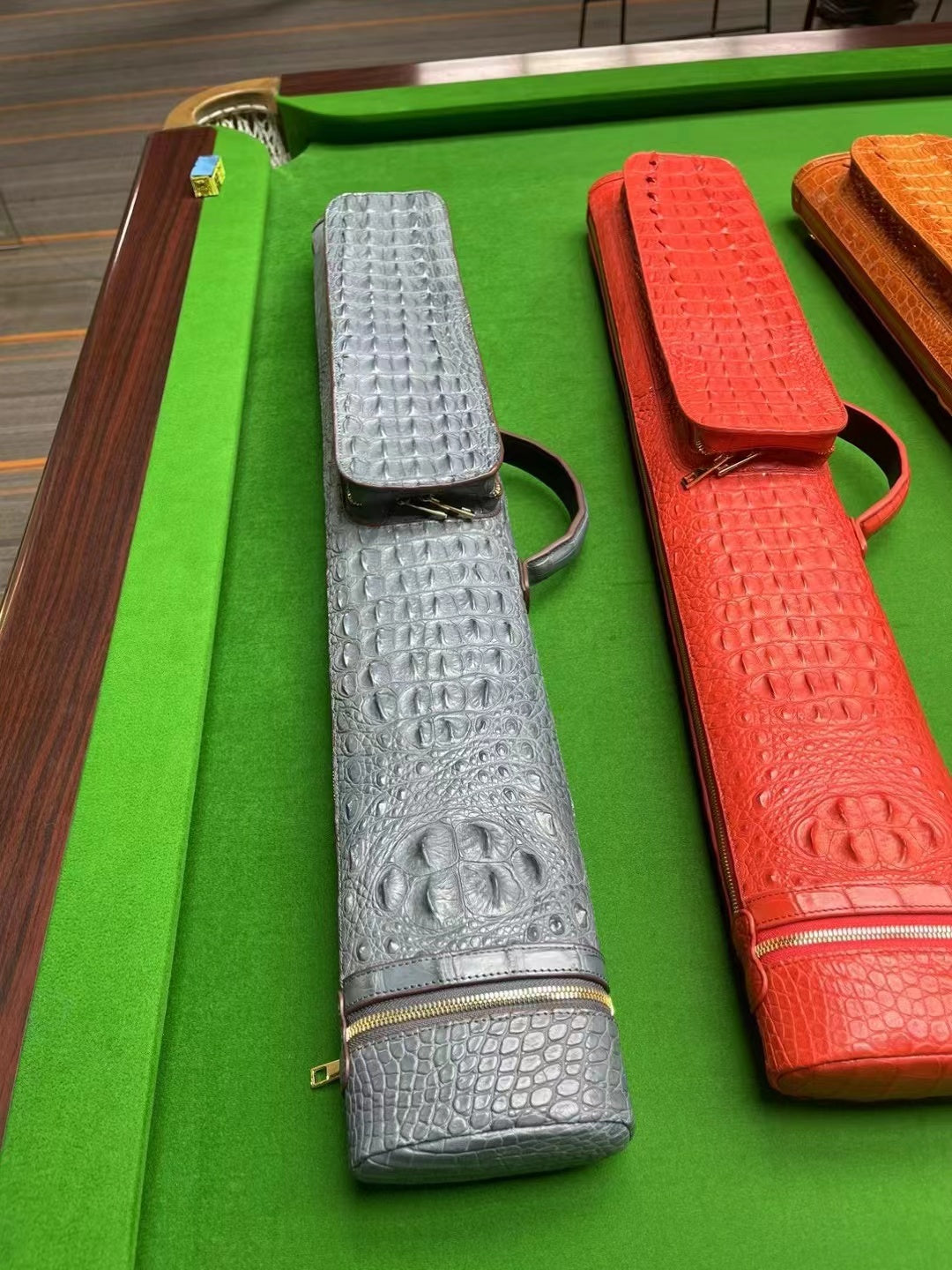 Alligator Leather Pool Stick Bag