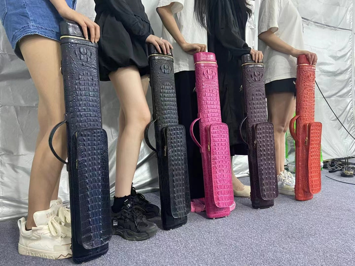 Alligator Leather Pool Stick Bag