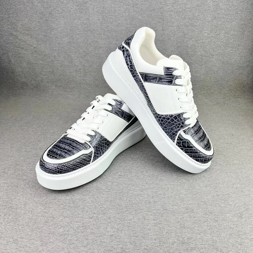 Alligator & Imported Cowhide Hand Brushing Stylish Soft Comfy Shoes