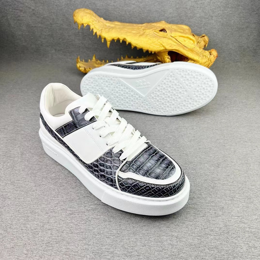 Alligator & Imported Cowhide Hand Brushing Stylish Soft Comfy Shoes