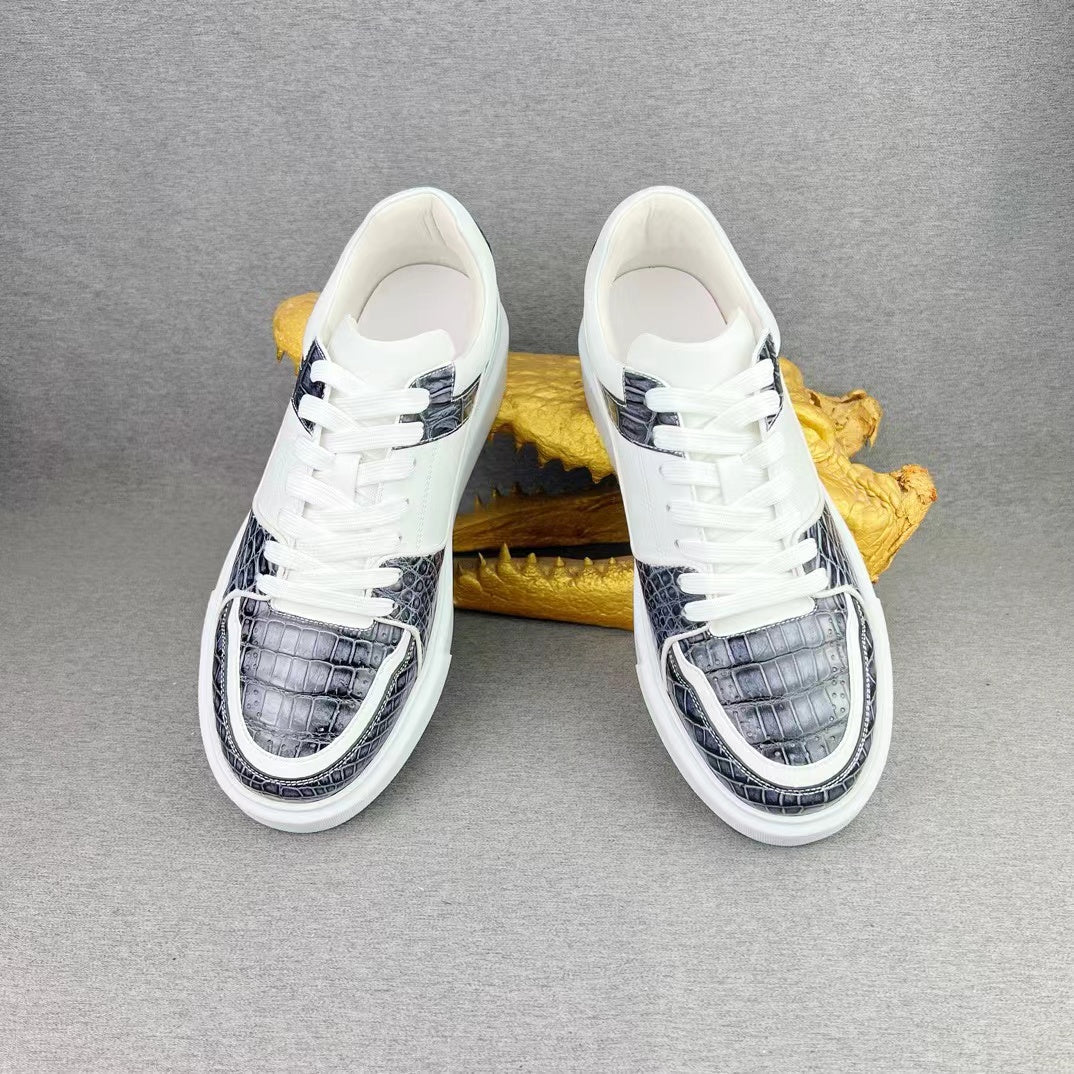 Alligator & Imported Cowhide Hand Brushing Stylish Soft Comfy Shoes