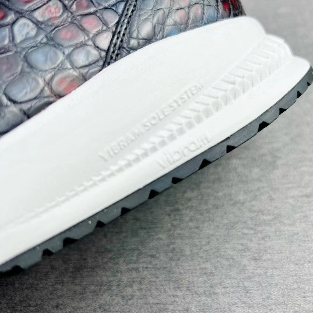 Alligator Belly Hand Brushing Light Soft Comfy Shoes