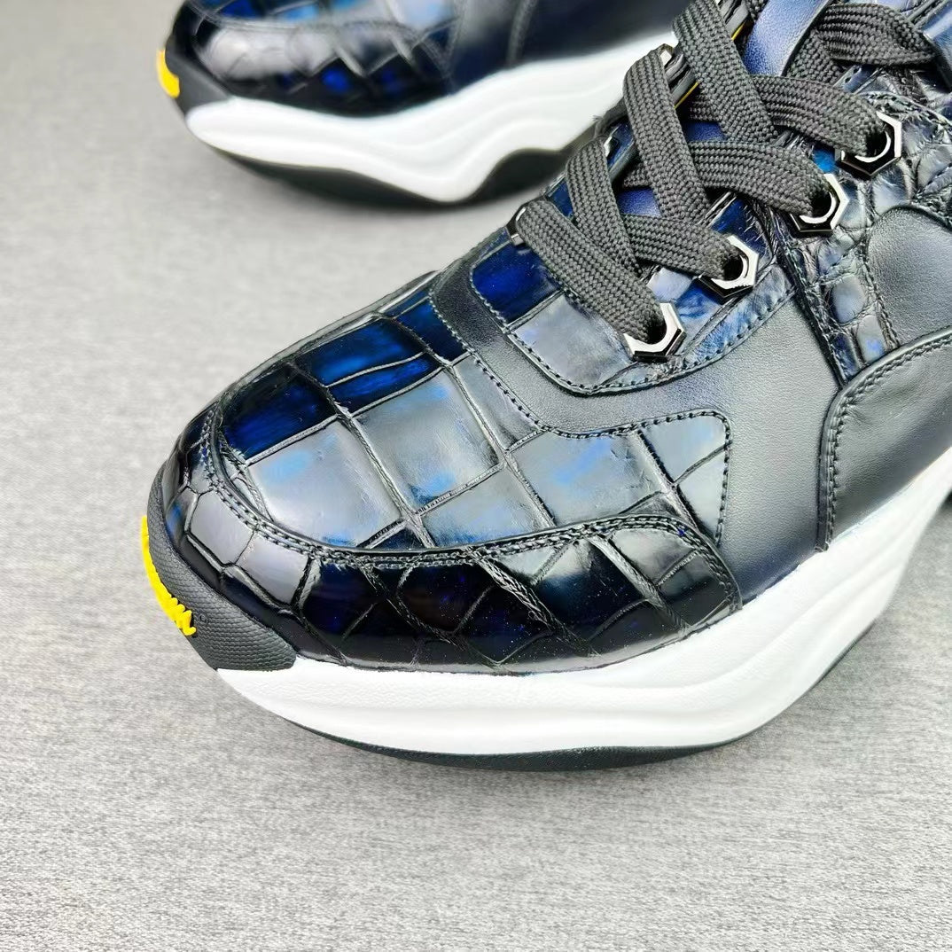 Alligator Belly & Imported Cowhide Soft Comfy Sneakers