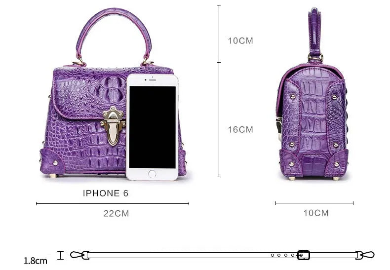 Crocodile Genuine Leather Single Shoulder Bag Handbag