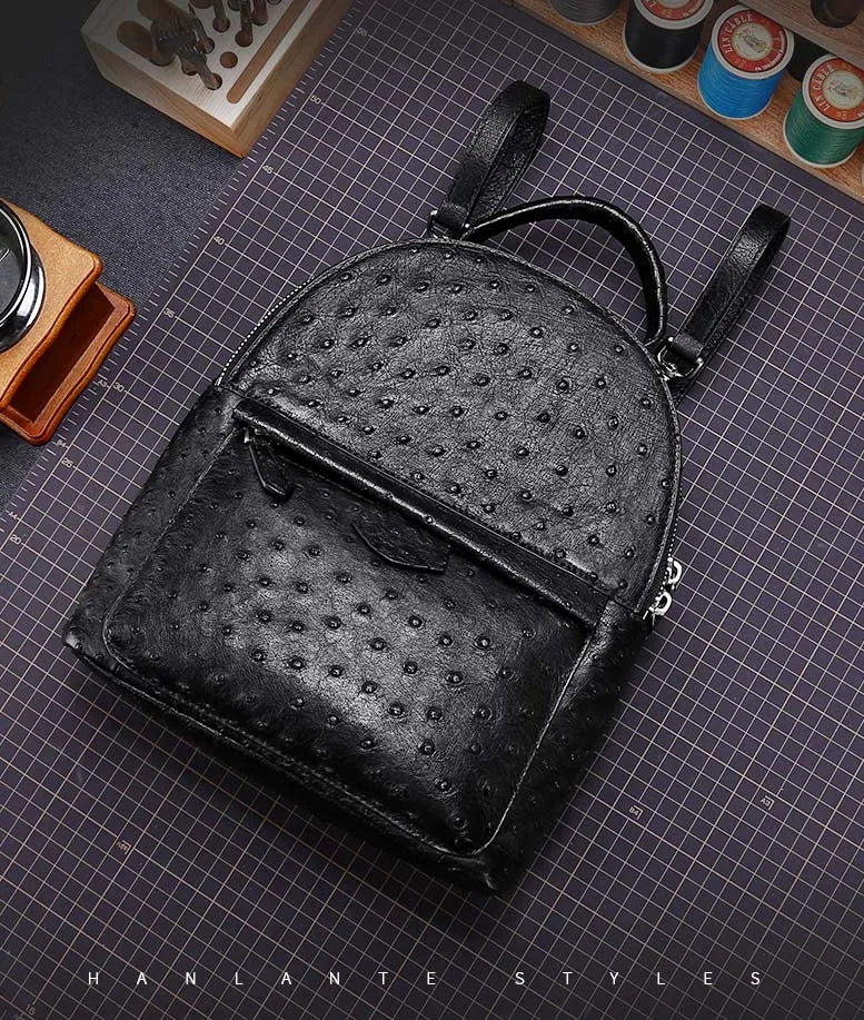 OSTRICH LEATHER LEISURE WOMEN BACKPACK