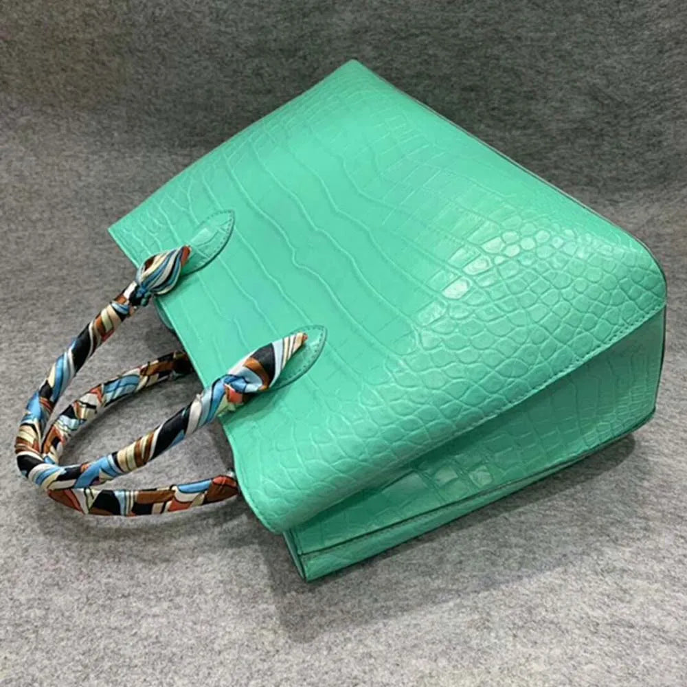 American Crocodile Women Fashion Handbag Single Shoulder Bag