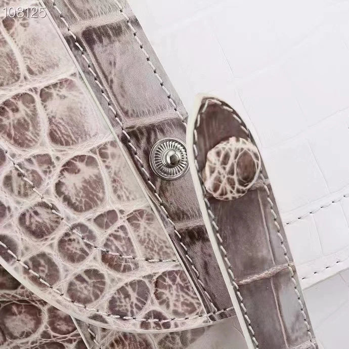 HIMALAYA WHITE COLOR GENUINE CROCODILE LEATHER BACKPACK DAILY BAG BIG SIZE