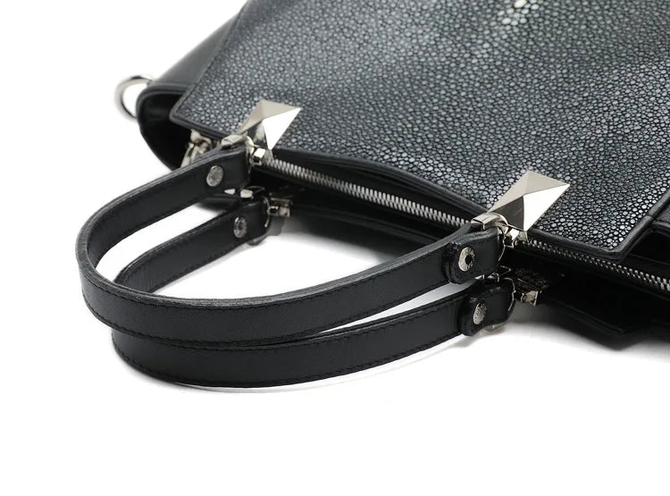 PEARL FISH SKIN SHOULDER HANDBAG