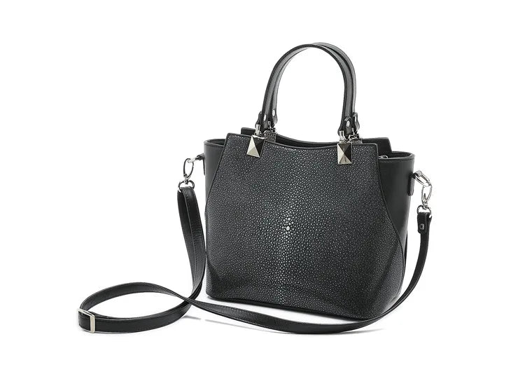 PEARL FISH SKIN SHOULDER HANDBAG