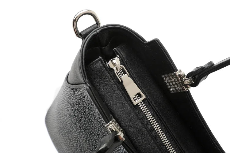 PEARL FISH SKIN SHOULDER HANDBAG