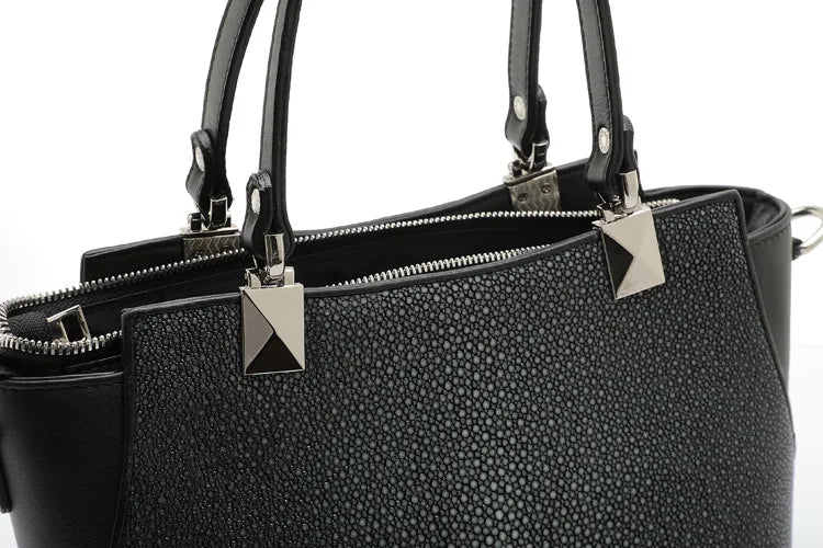 PEARL FISH SKIN SHOULDER HANDBAG