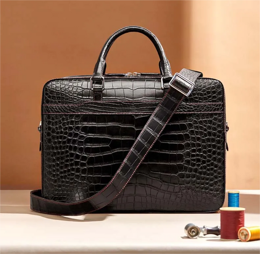 Crocodile Business Large Capacity Single Shoulder Bag